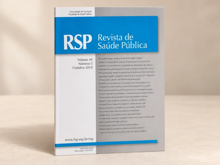Capa de Revista de Saúde Pública — RSP, trabalho do portfólio para Universidade de São Paulo.