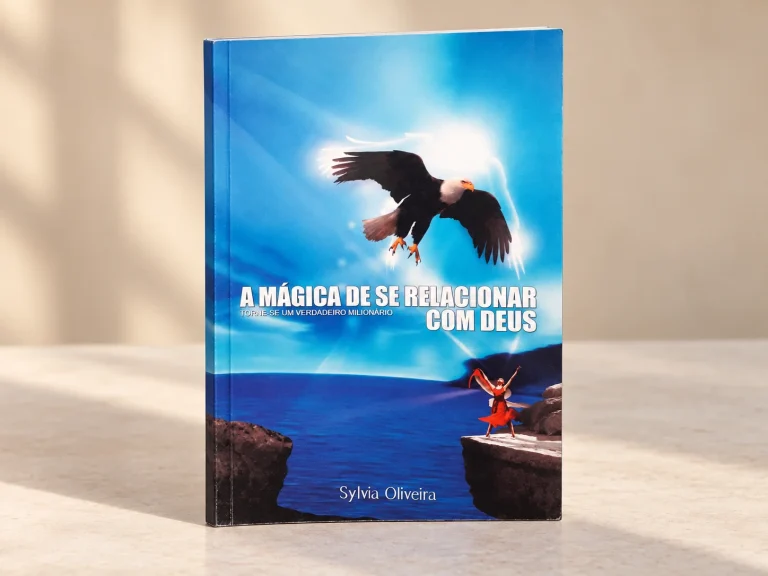 Capa de A Mágica de se Relacionar com Deus, trabalho do portfólio para Publicação independente.
