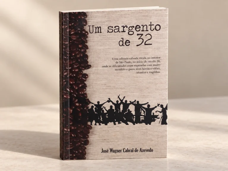 Capa de Um Sargento de 32, trabalho do portfólio para Publicação independente.