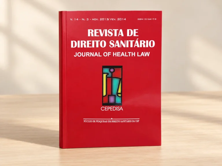 Capa de Direito Sanitário, trabalho do portfólio para Journal of Health Law.