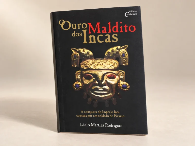 Capa de O Ouro Maldito dos Incas, trabalho do portfólio para Editora Conteúdo.