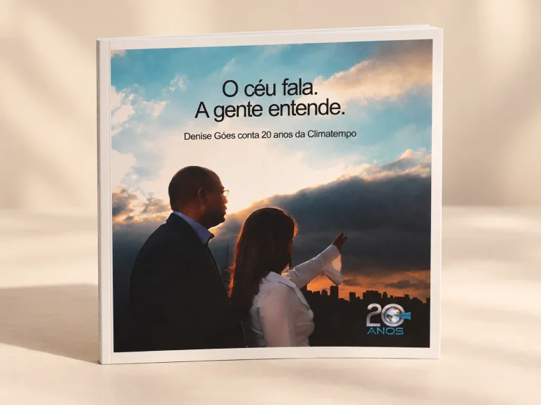 Capa de O Céu Fala. A Gente Entende, trabalho do portfólio para Climatempo.