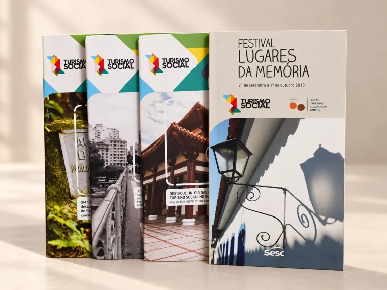 Capa de Festival Lugares da Memória, trabalho do portfólio para Sesc — Turismo Social.