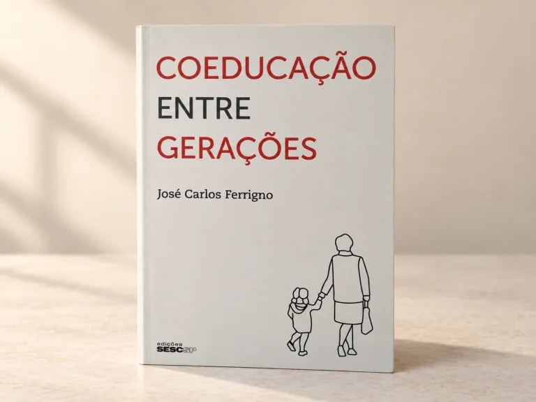 Capa de Coeducação entre Gerações, trabalho do portfólio para Edições Sesc SP.